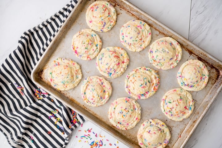 Funfetti cookies made with cake mix
