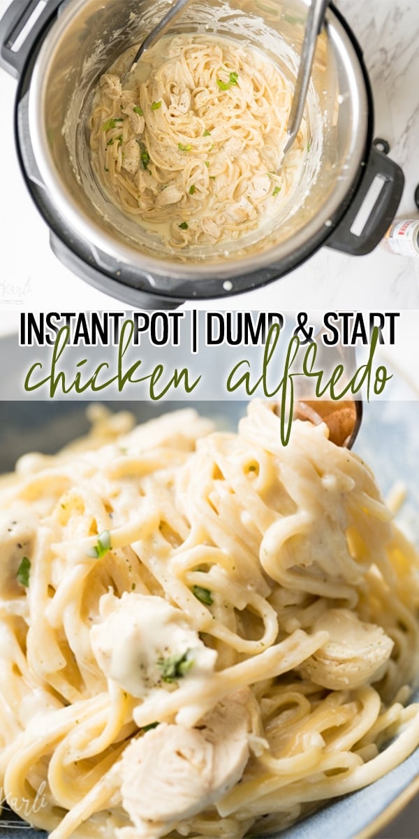 Pinterest image for Instant Pot chicken Alfredo recipe