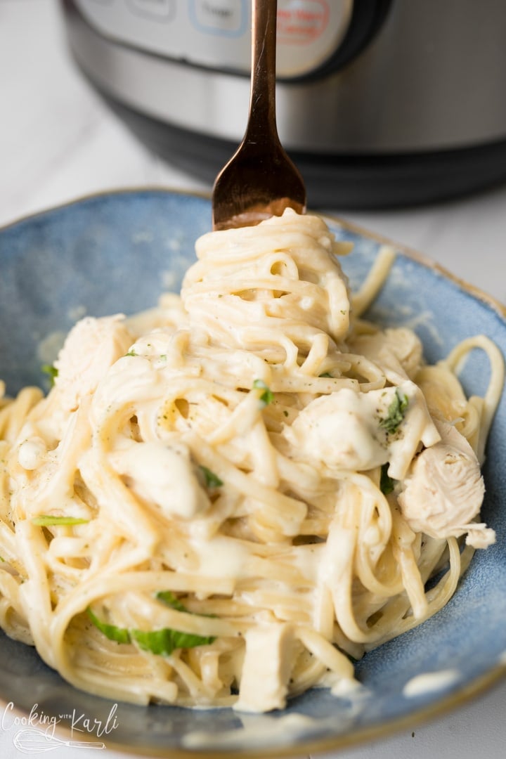 Chicken Alfredo made in the Instant Pot 