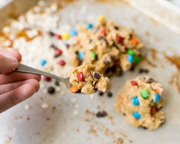 egg free monster cookie dough