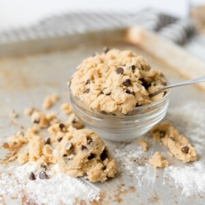 egg free peanut butter cookie dough with chocolate chips