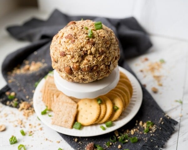 onion cheese ball, served