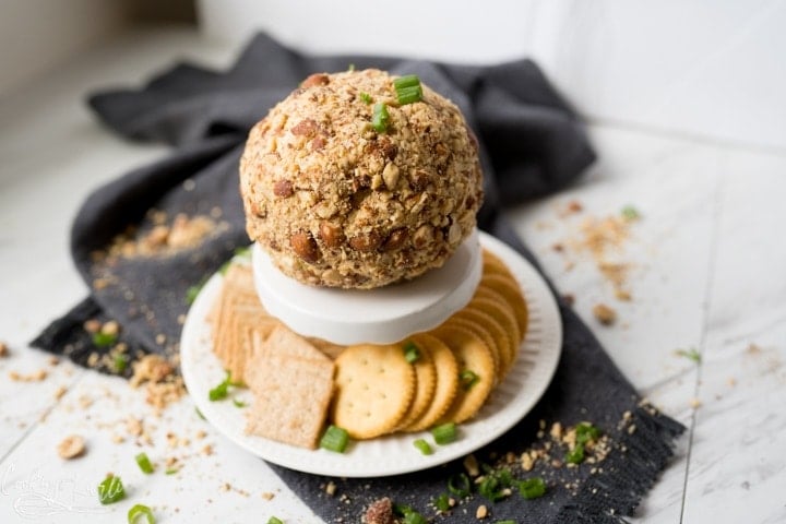 onion cheese ball, served