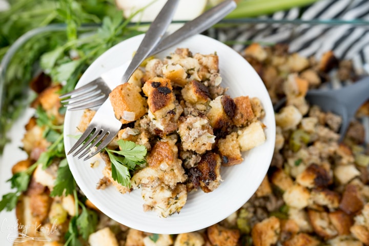 homemade stuffing recipe with sausage, final photo