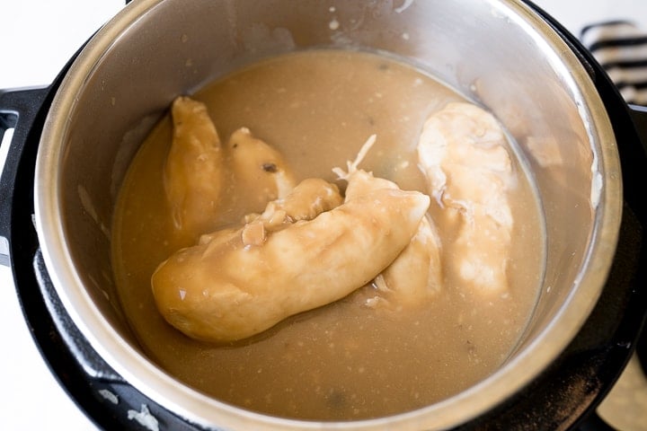 chicken and gravy in the Instant Pot 