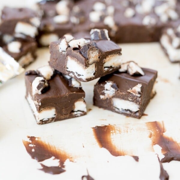 dark chocolate fudge, served with peppermint