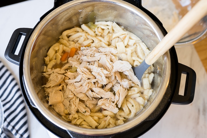 chicken noodle soup in an Instant Pot 