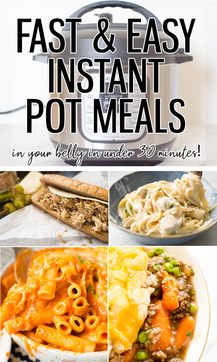 header image for 30 minute Instant Pot meals post