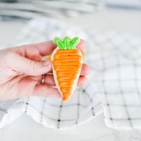easter sugar cookies in the shape of carrots