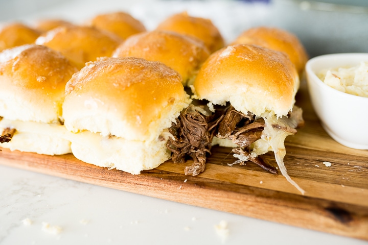 final photo of french dip sandwich sliders