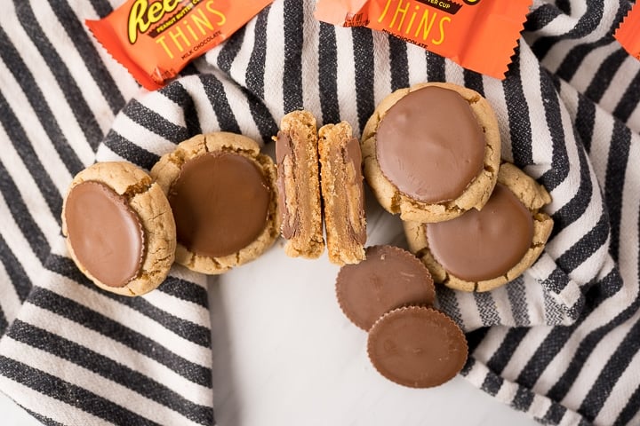 peanut butter cookies with Reese's cups