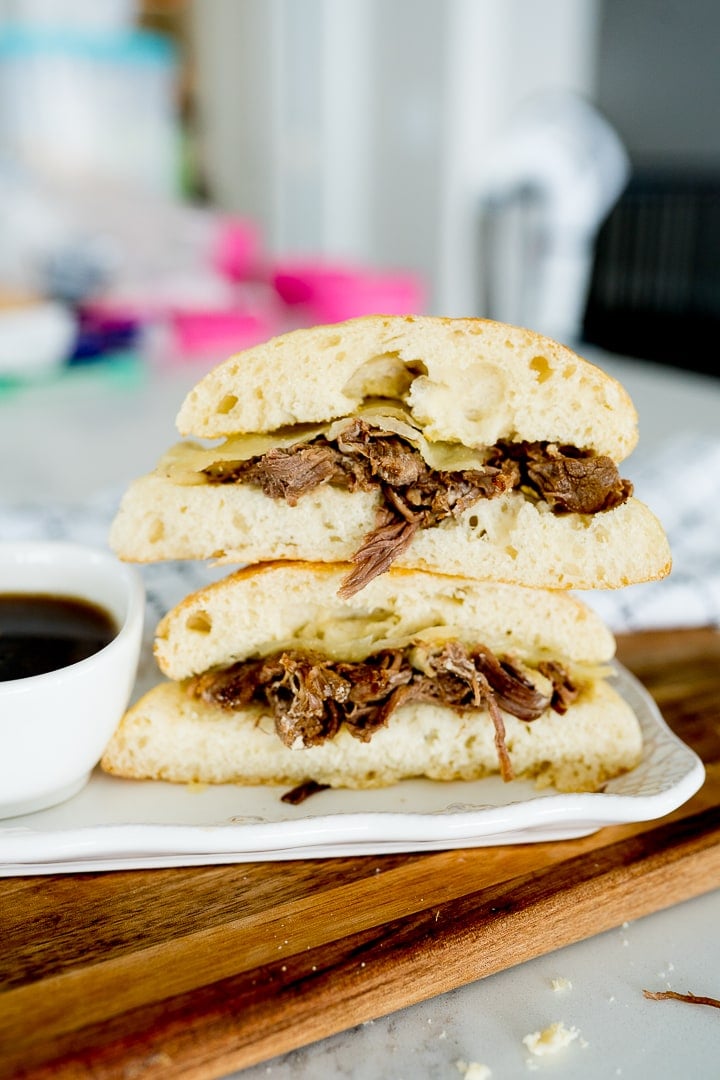 French dip sandwiches made in the crock pot