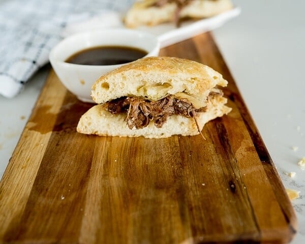 French dip sandwiches made in the slow cooker