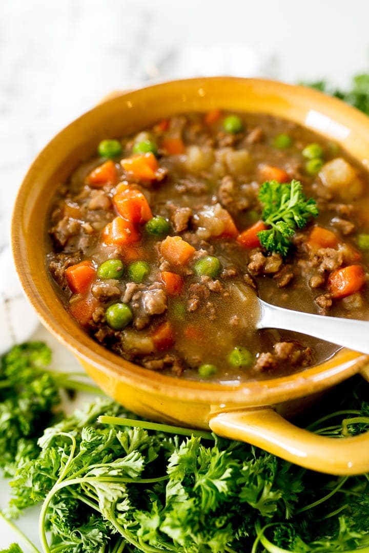ground beef soup with veggies