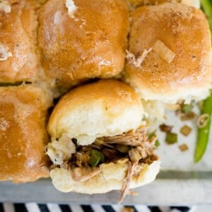Philly cheesesteak slider, finished baking and served