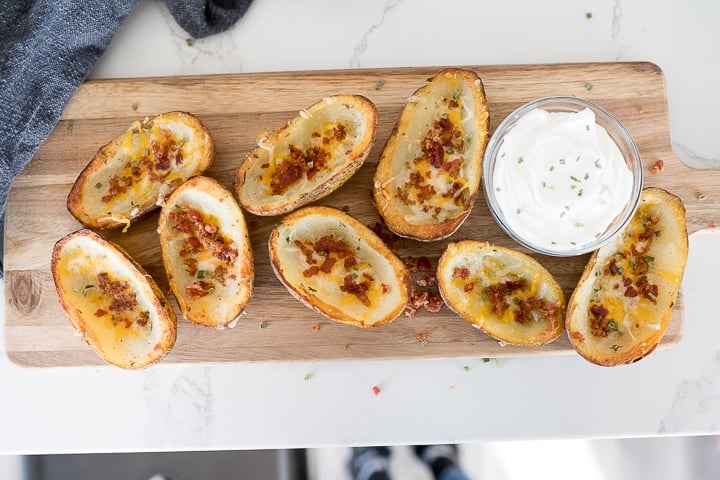 potato skins with bacon and chives