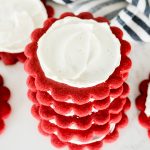 red velvet sugar cookies with cream cheese frosting
