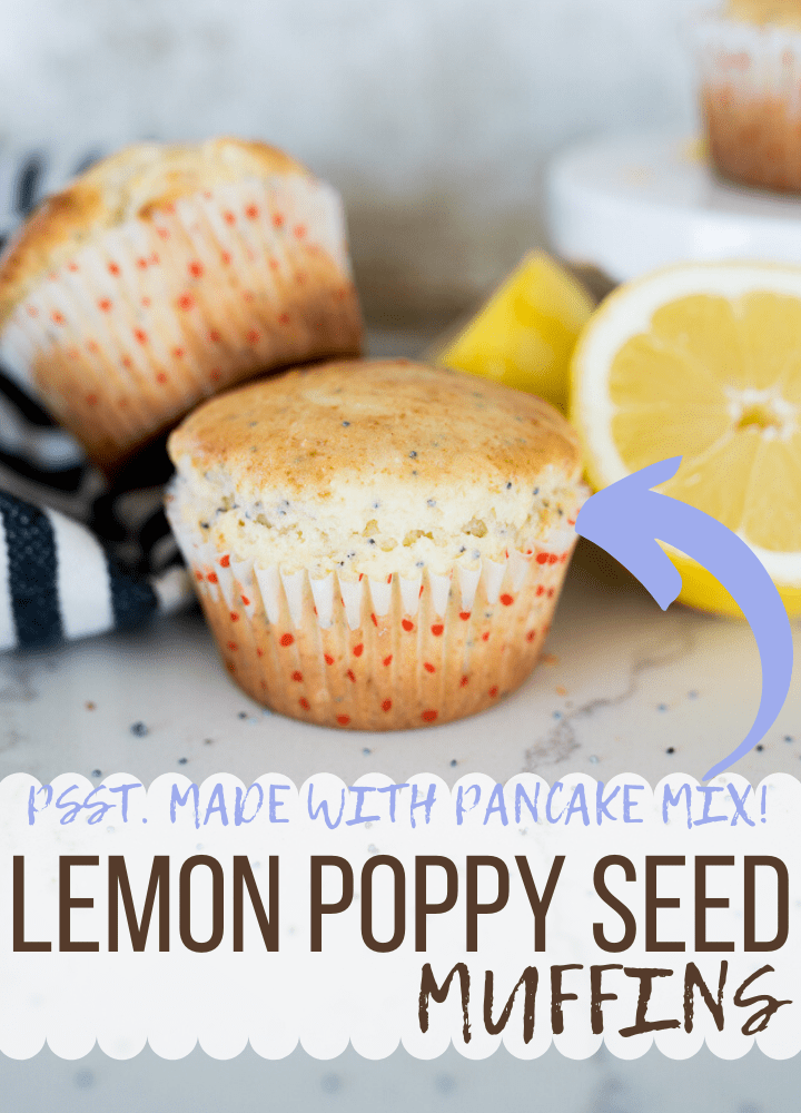 Pin image for lemon poppy seed muffins