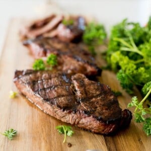 grilled steak that was marinaded with lemon juice