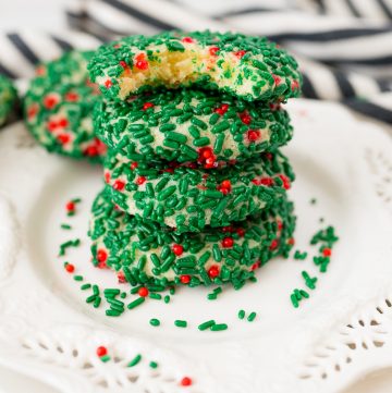 sprinkle cookies with red and green sprinkles