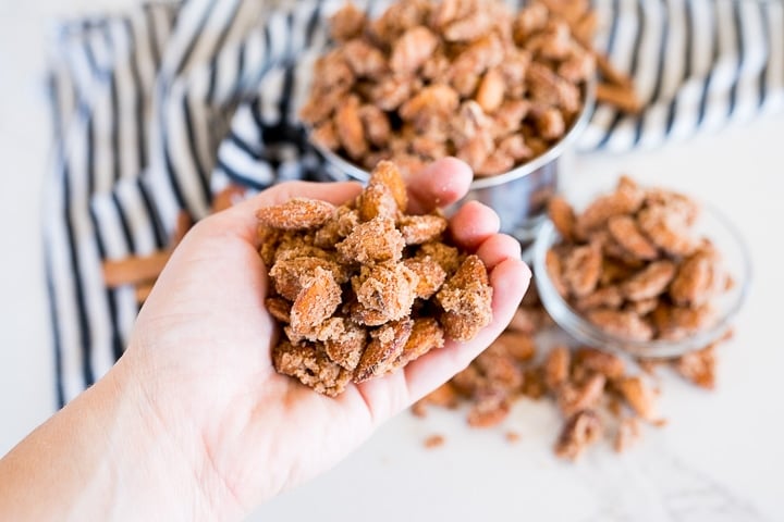 a handful of candied almonds 