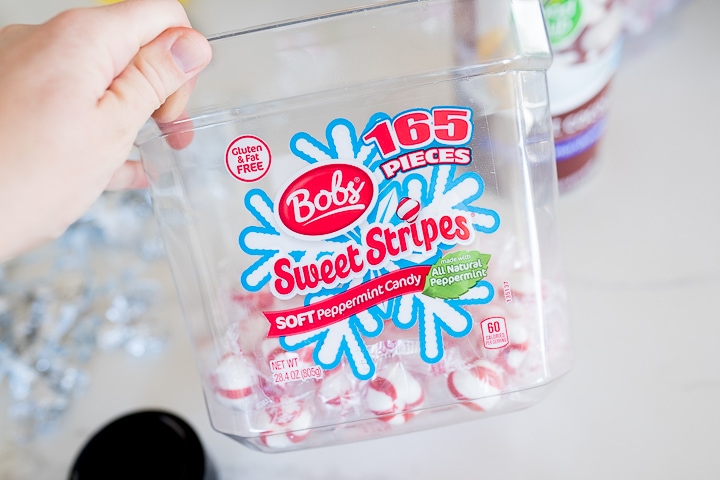 Sweet Stripes mints in the container