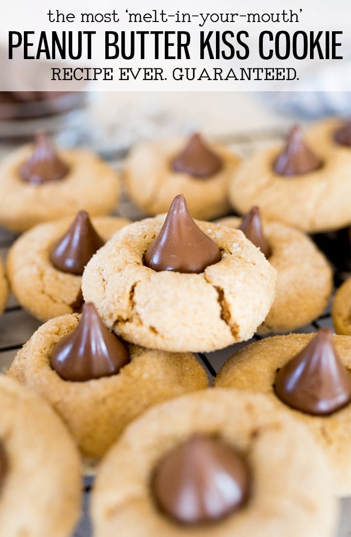 pin image for peanut butter kiss cookies