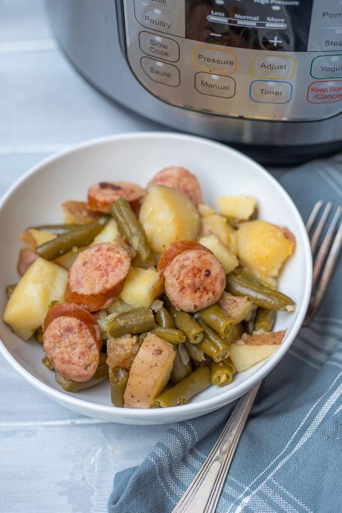 instant pot smoked sausage and potatoes with green beans