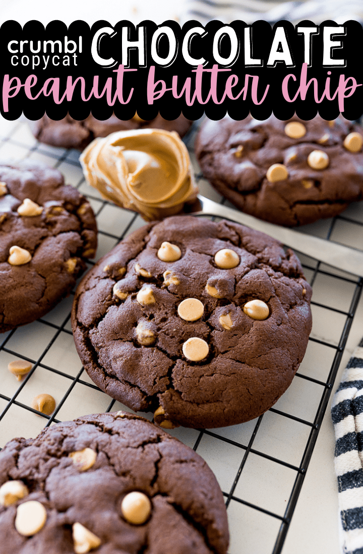 pin image for chocolate peanut butter chip cookies