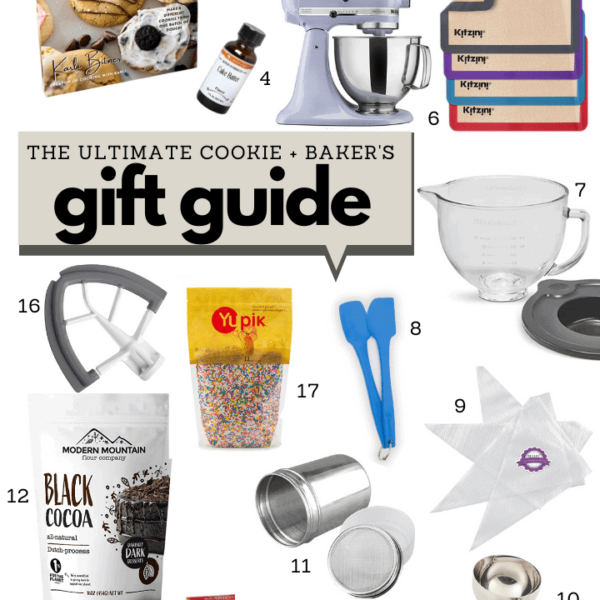 image with assorted baking gear for a gift guide