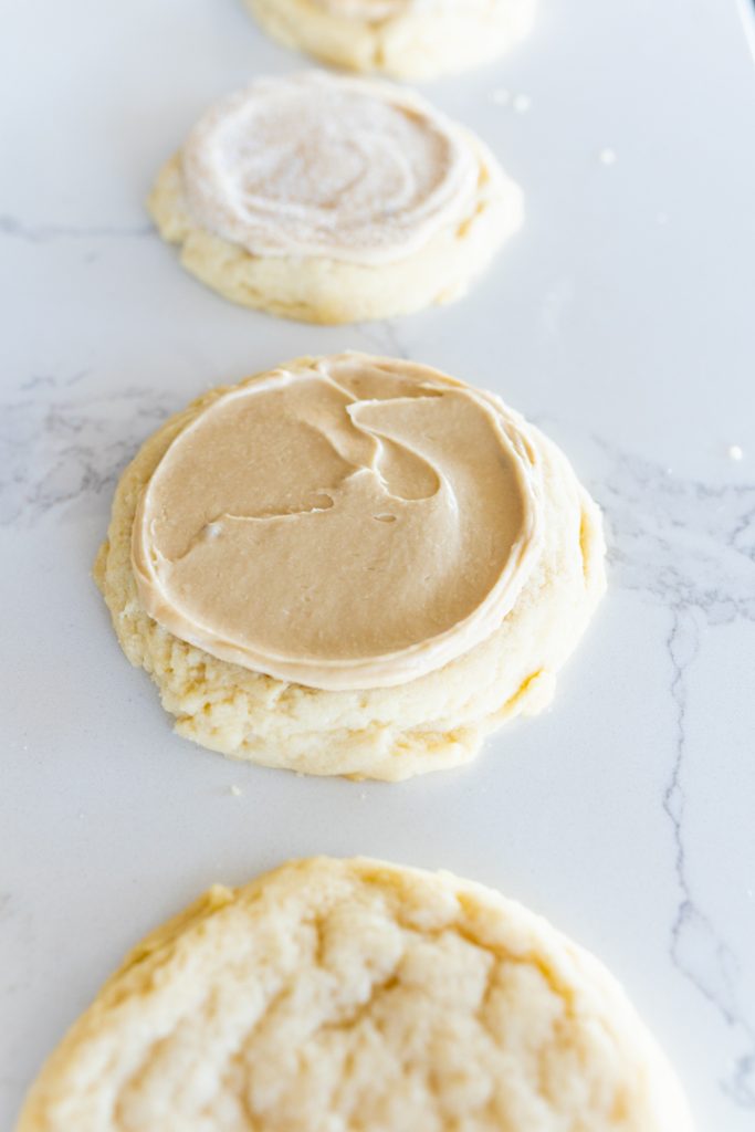 sugar cookie with the creme brûlée topping spread on top. 