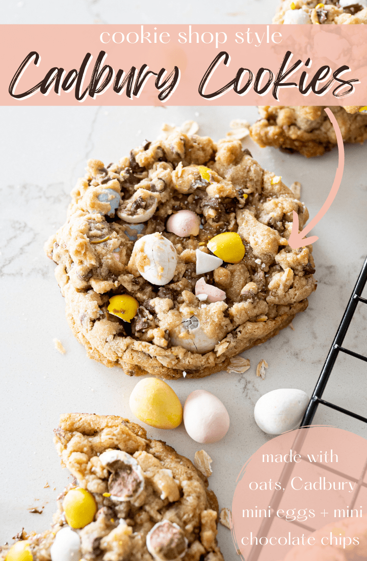 pin image for easter chocolate chip cookies