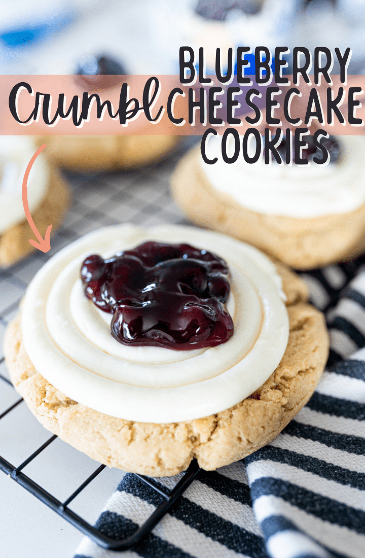 Pin image for blueberry cheesecake cookies