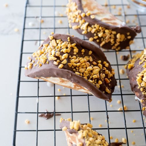 choco tacos on a cookie cooling rack