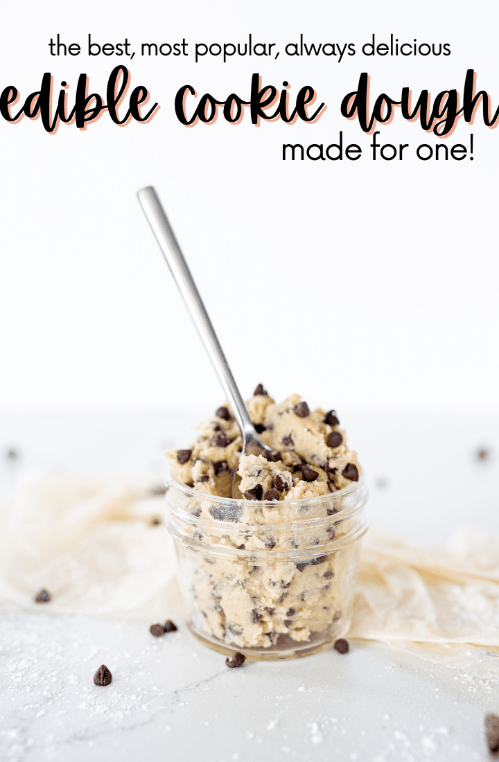 pin image for edible cookie dough for one