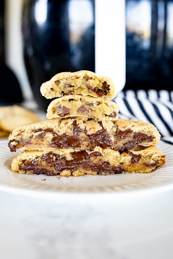 one large chocolate chip cookie or 6 small cookies made in the air fryer