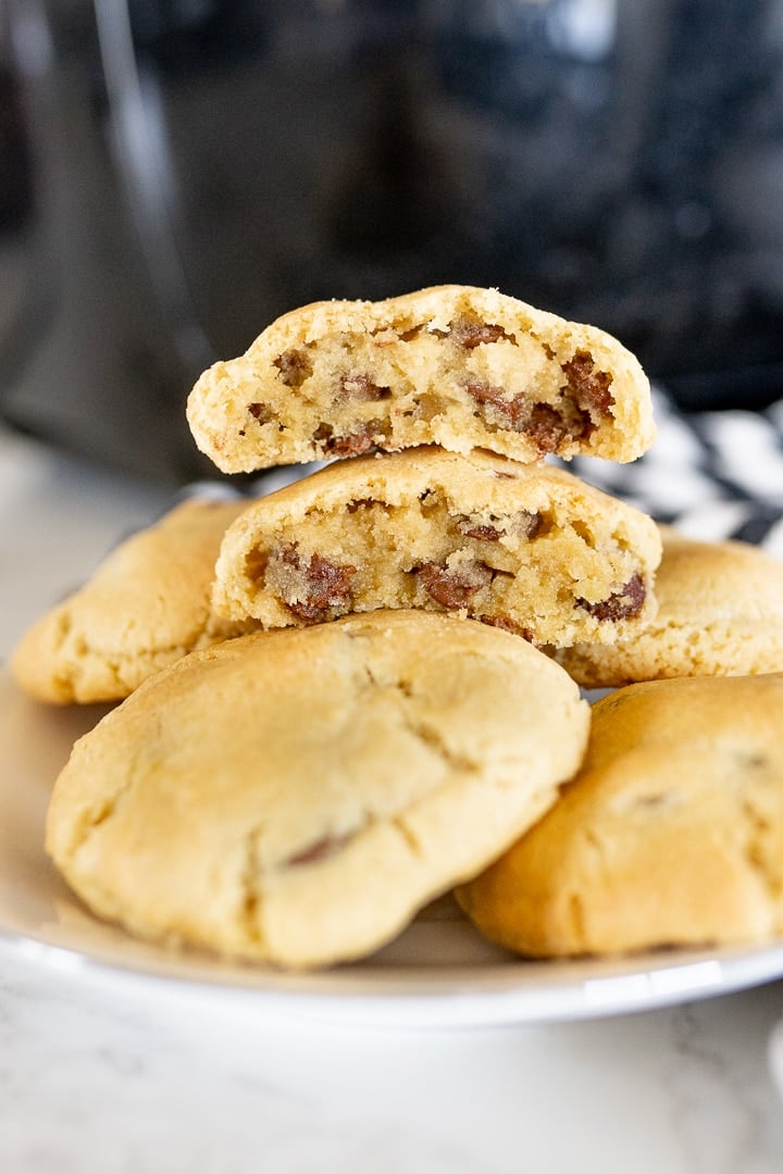Small chocolate chip cookies made in the air fryer