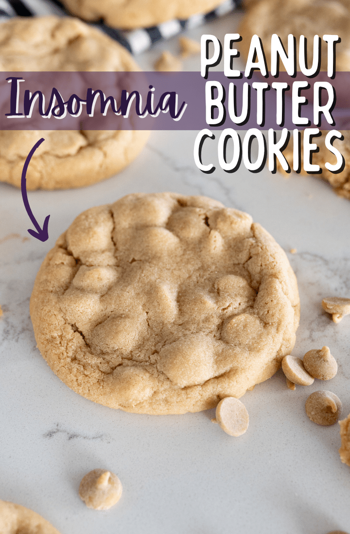 pin image for insomnia peanut butter cookies