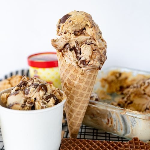 peanut butter ice cream in a cone