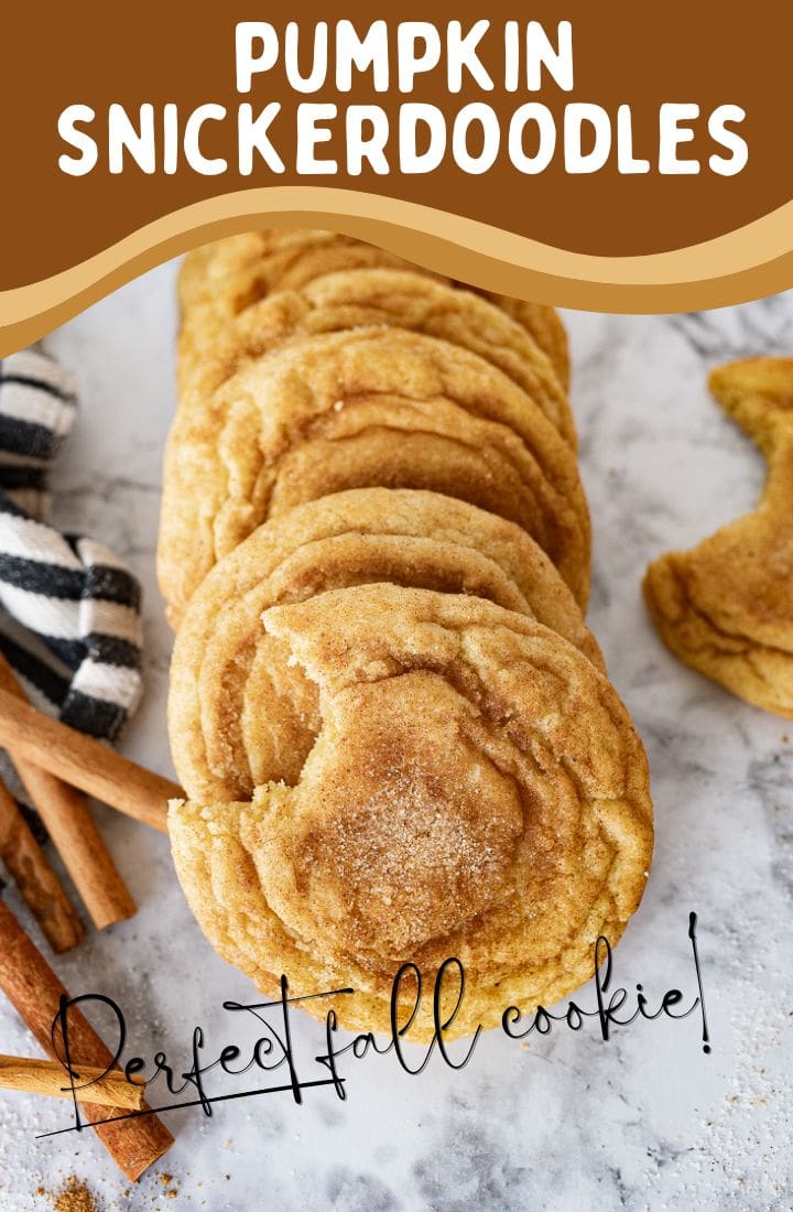 pin image for pumpkin snickerdoodles.