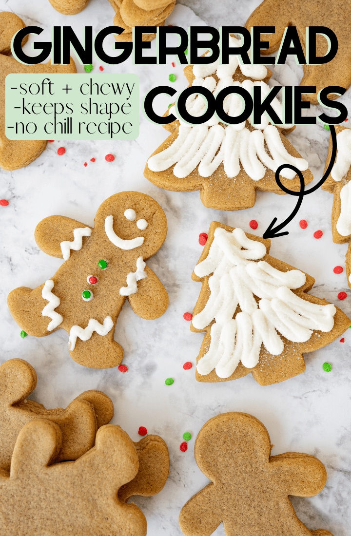 pin image for gingerbread cookies with text overlay.