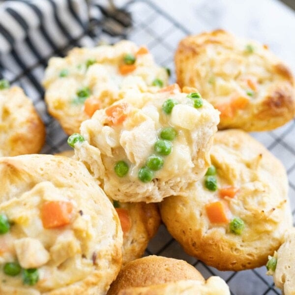 A pile of mini chicken pot pies.
