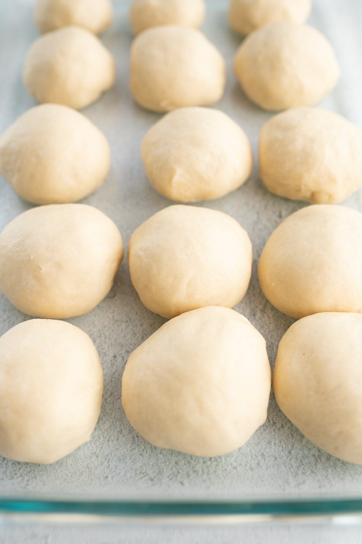 Dinner rolls before they have been baked. 