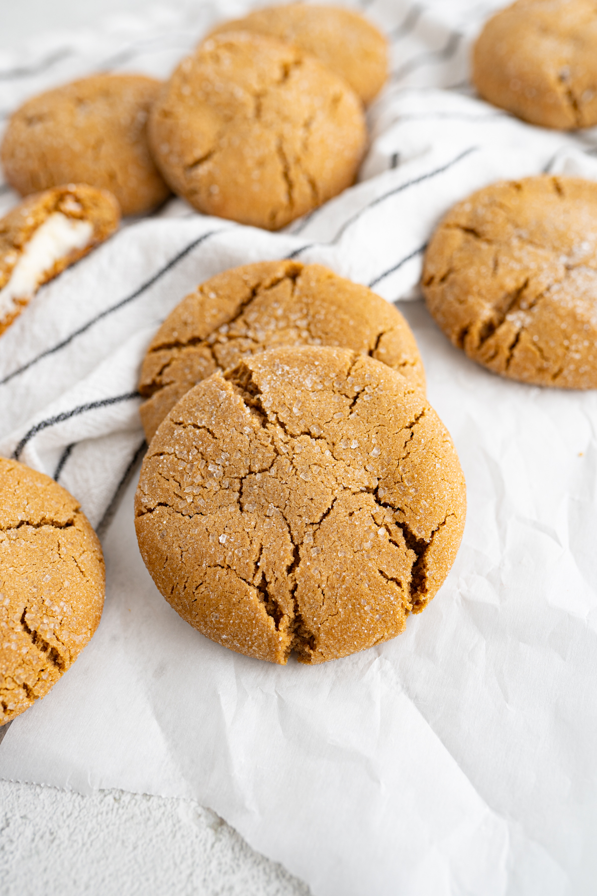 Aerial view of christmas cookies (gingerbread cheesecake) 