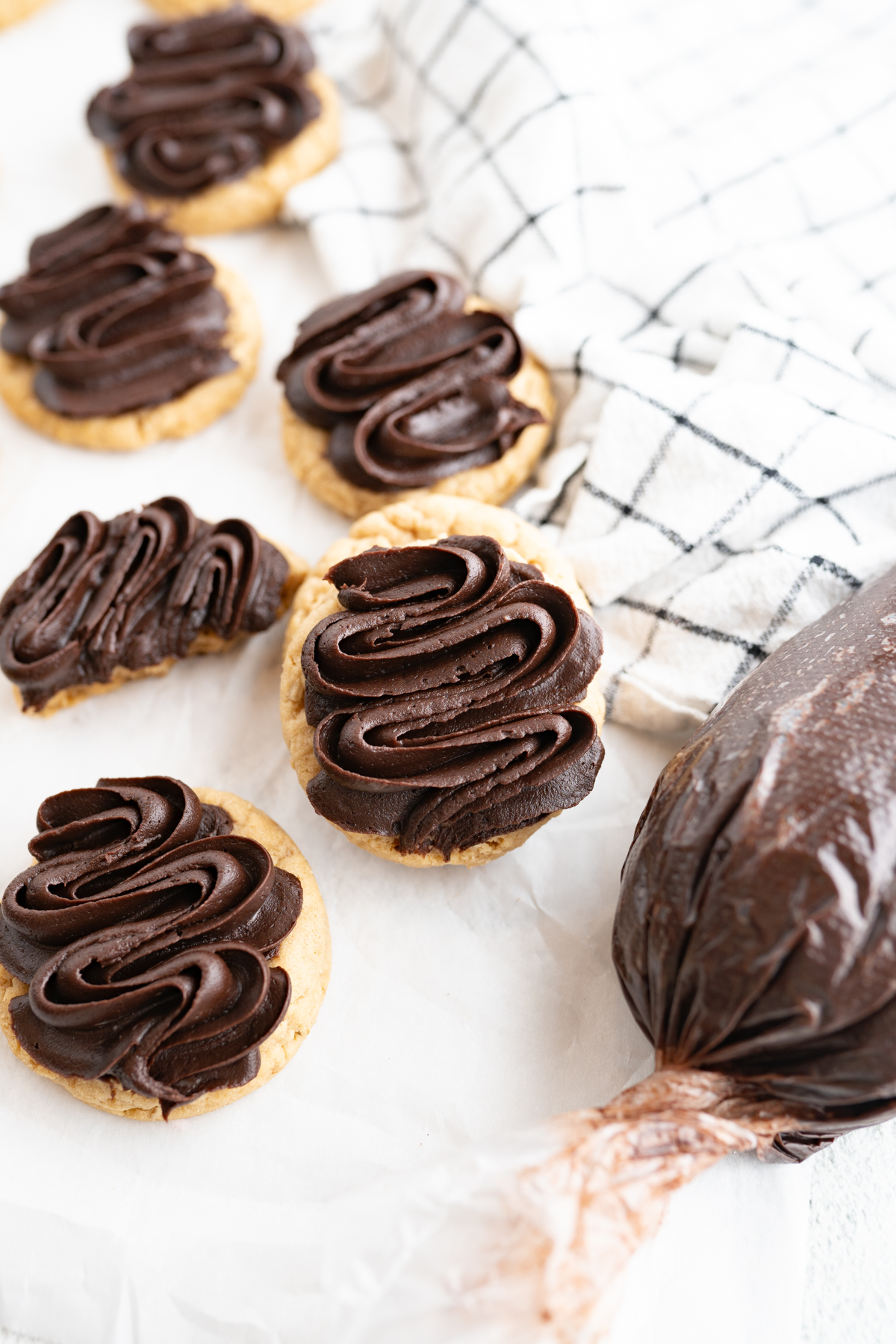 Peanut butter bars made into cookies.