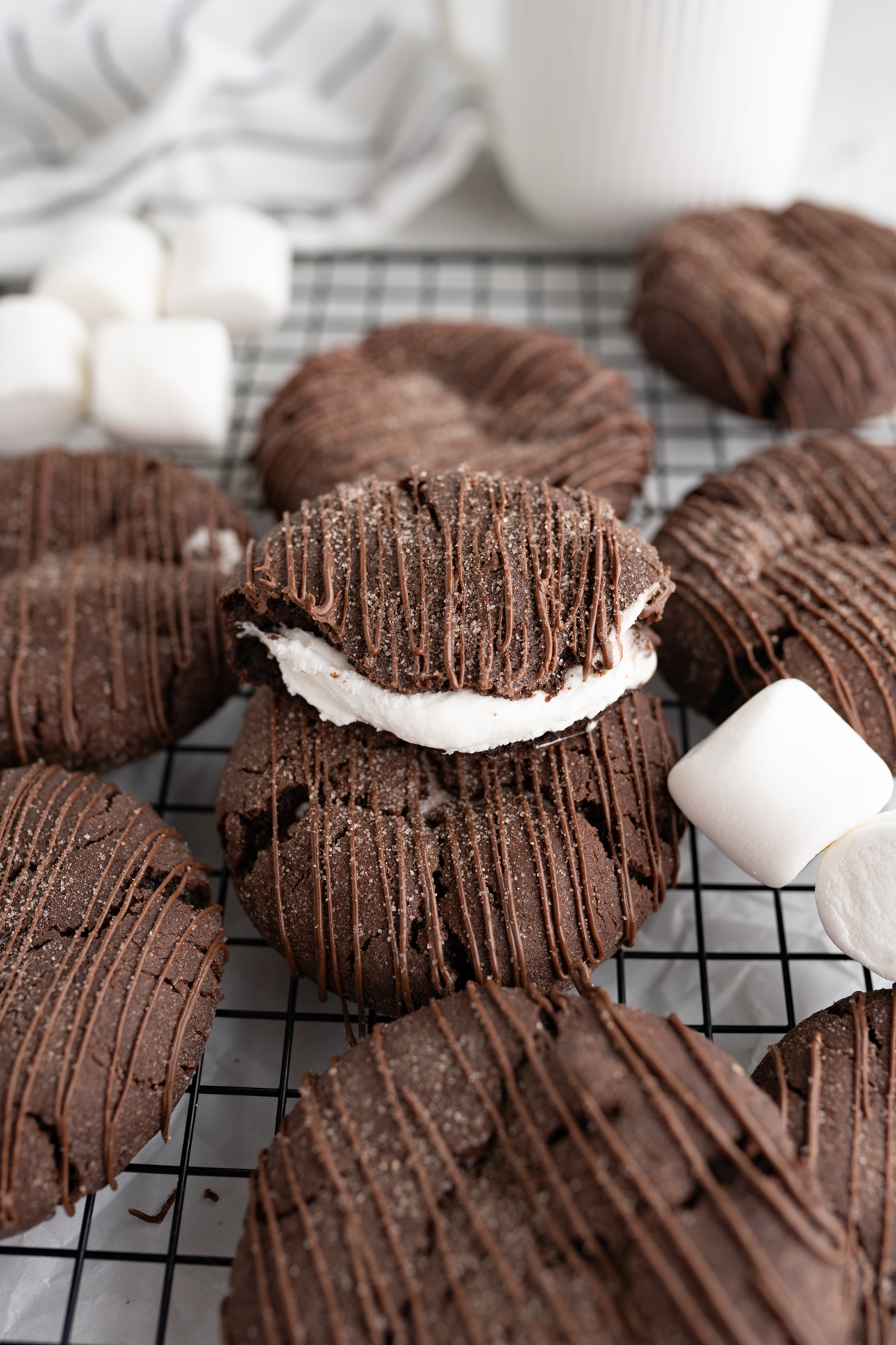 A hot cocoa cookie stuffed with a giant marshmallow. 