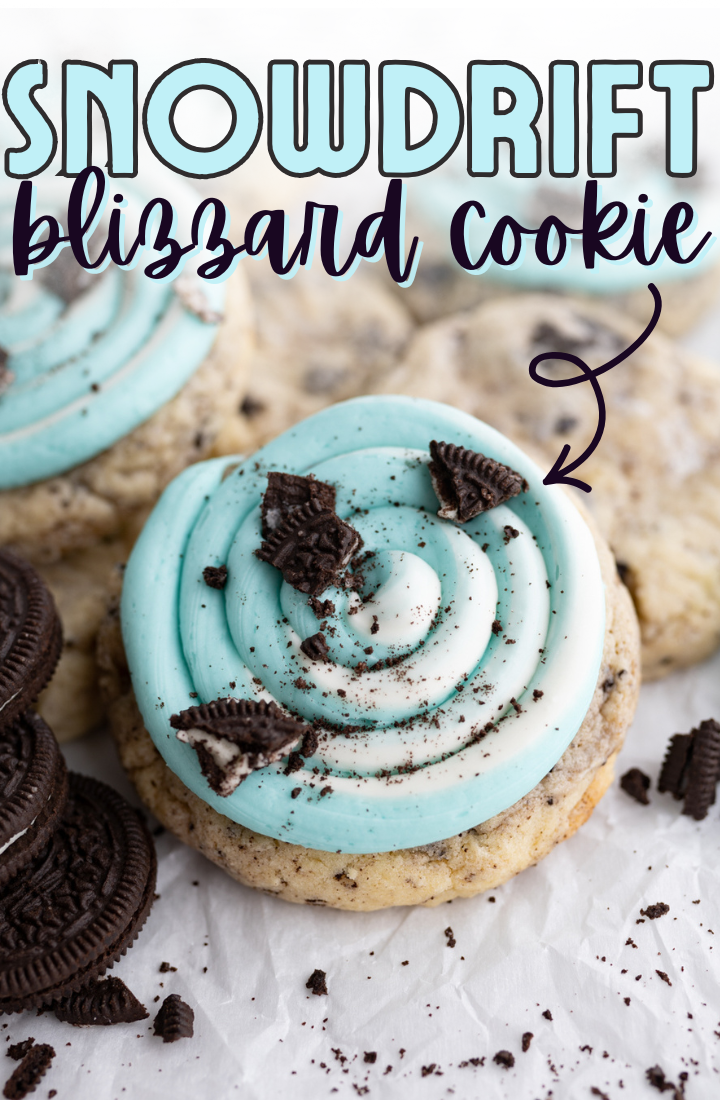 A cookie inspired by Dairy Queen's Snowdrift Blizzard.
