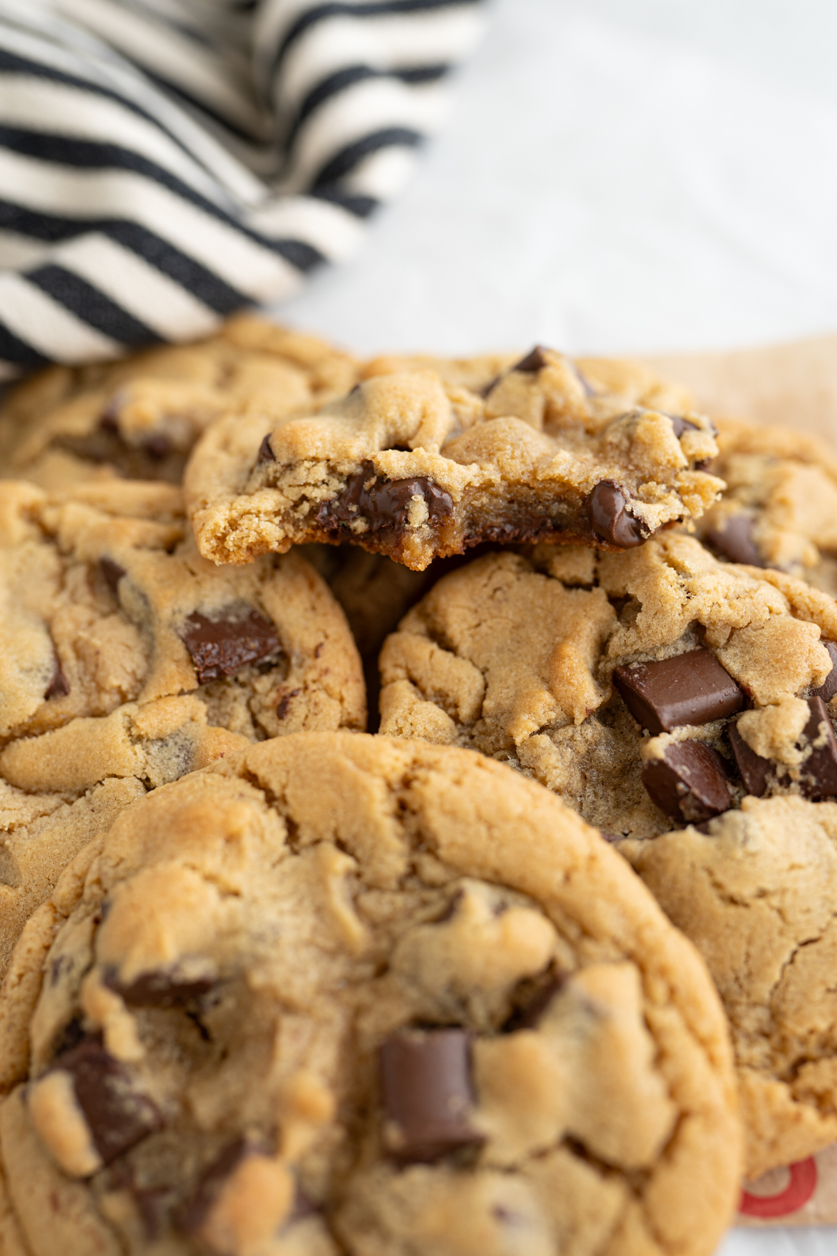 Pile of Wendy's chocolate chunk cookie recipe. 