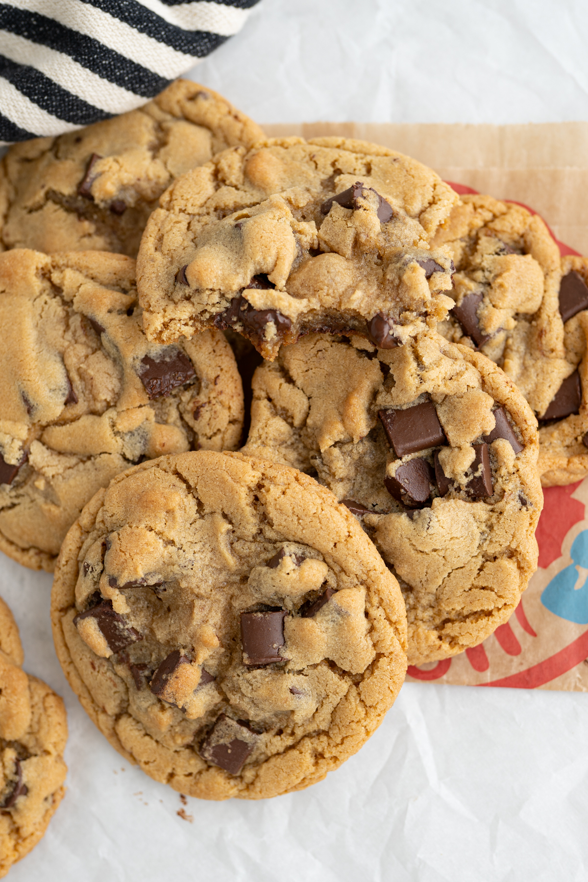 A pile of Wendy's chocolate chunk cookie copycats. 