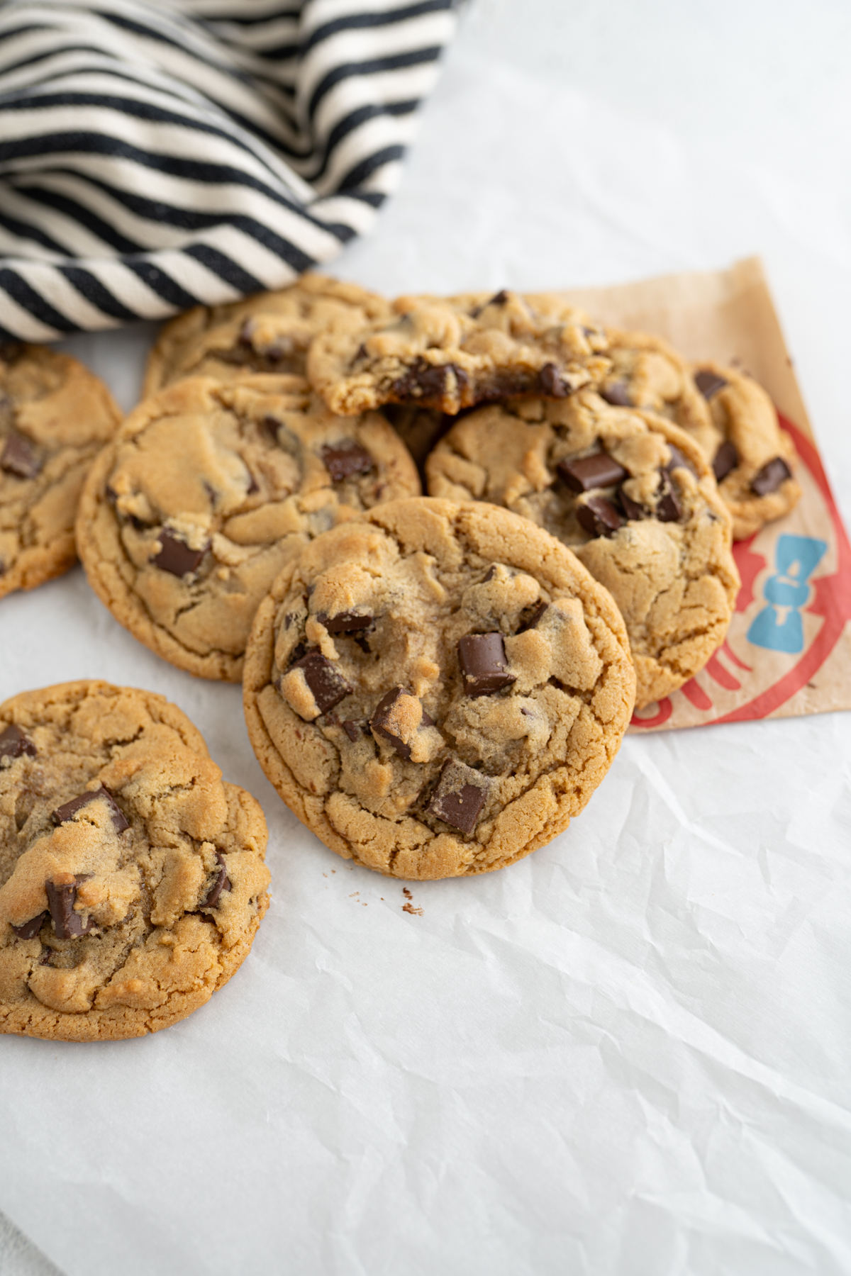 A close up of a Wendy's chocolate chip cookie dupe. 